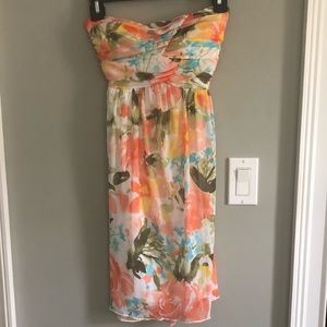 Strapless floral dress